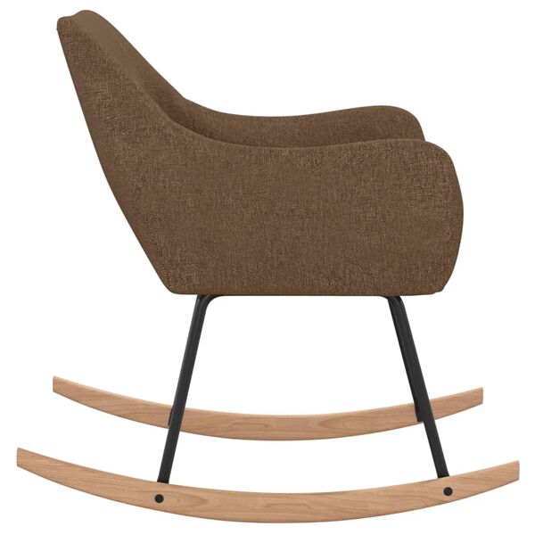 vidaXL Schaukelstuhl Braun Stoff