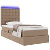 vidaXL Bett mit Stauraum und LED Cappuccino 90 x 190 cm Kunstleder