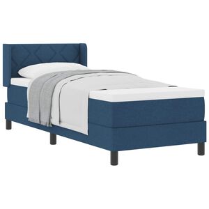 vidaXL Boxspringbett mit Matratze Blau 200 x 80 cm Polyester