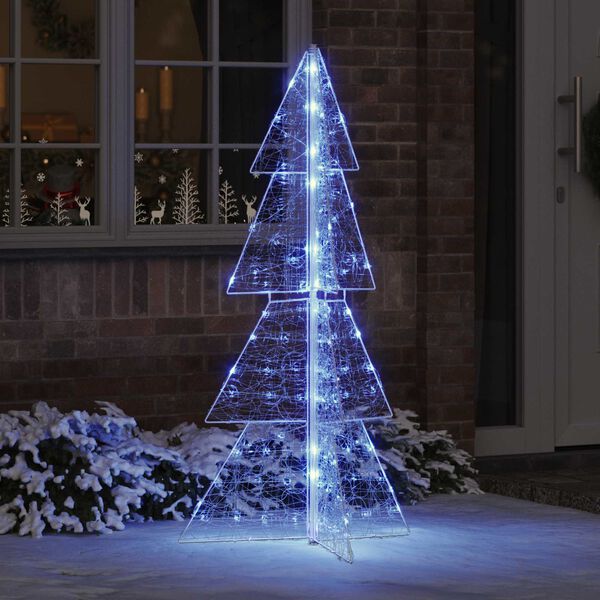 vidaXL Weihnachtsbaum mit 160 LEDs Blau 150 cm Acryl