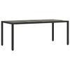 vidaXL 9-tlg. Garten-Essgruppe mit Kissen Schwarz Poly Rattan und Glas