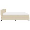 vidaXL Boxspringbett mit Matratze Creme 200 x 200 cm Polyester