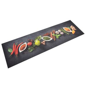 vidaXL K&uuml;chenteppich Waschbar Gew&uuml;rze 45x150 cm Samt