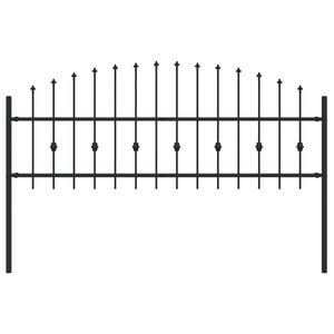 vidaXL Spie&szlig;zaun Schwarz 200 x 130 cm Pulverbeschichteter Stahl