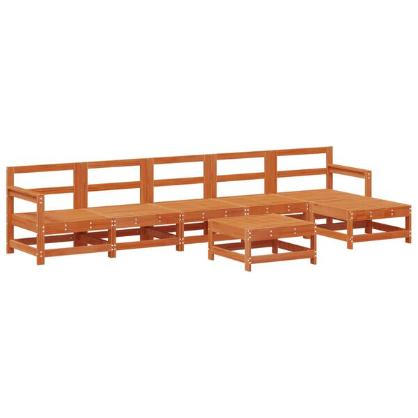 vidaXL Garten-Lounge-Set 7 pcs Wachsbraun Massives Kiefernholz