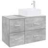 vidaXL Badezimmerm&ouml;bel-Set 2 pcs Betongrau Holzwerkstoff