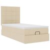 vidaXL Ottoman-Bett mit Matratze Creme 80x200 cm Stoff