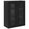 vidaXL Highboard 2 pcs Schwarz Eichen-Optik Engineered Wood und Glas