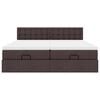 vidaXL Ottoman-Bett mit Matratzen & LEDs Dunkelbraun 180x200 cm Stoff