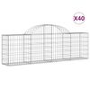 vidaXL Gabionen mit Hochbogen 40 Stk. 200x30x60/80 cm Verzinktes Eisen