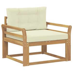 vidaXL Outdoor Mittelsofa Polyester Wei&szlig;