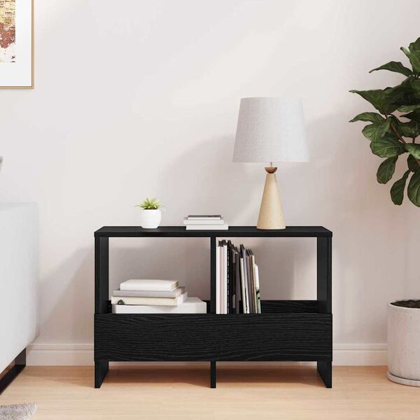 vidaXL Magazinregal Schwarz Eichen-Optik 68,5 x 30 x 45 cm