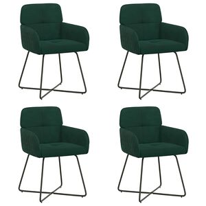vidaXL Esszimmerst&uuml;hle 4 stk. Samt Dunkelgr&uuml;n 59 x 56,5 x 86 cm