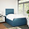 vidaXL Boxspringbett mit Matratze Dunkelblau 120x190 cm Samt