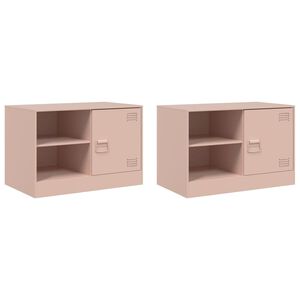 vidaXL TV-Schr&auml;nke 2 Stk. Rosa 67x39x44 cm Stahl