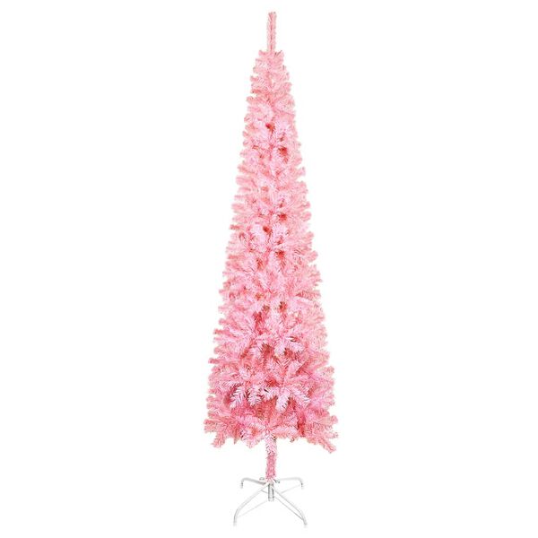 vidaXL Schlanker Weihnachtsbaum Rosa 180 cm