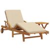 vidaXL Sonnenliege 2 pcs Beige Massivholz Akazie