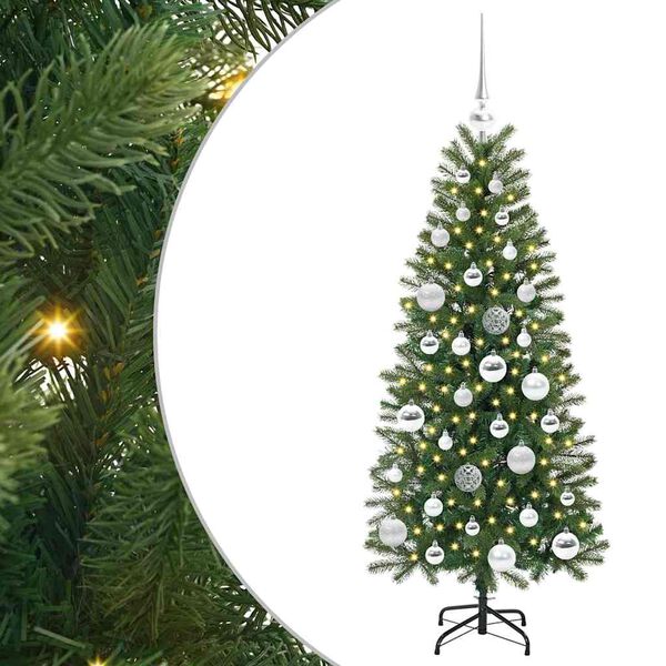 vidaXL K&uuml;nstlicher Weihnachtsbaum mit 150 LEDs Gr&uuml;n 120 cm PE und PVC