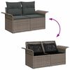 vidaXL Garten-Sofa-Set mit Kissen mit Speicher 6 pcs Grau Poly Rattan
