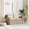 vidaXL Gartensofa Beige 121 x 62 x 69cm Poly-Rattan