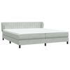 vidaXL Boxspringbett mit Matratzen Hellgrau 180x210 cm Samt