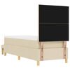 vidaXL Boxspringbett mit Matratze mit Kopfteil Creme 80 x 200 cm Stoff