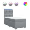vidaXL Boxspringbett mit Matratze Hellgrau 90x200 cm Stoff