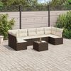 vidaXL 8-tlg. Garten-Sofagarnitur mit Kissen Braun Poly Rattan