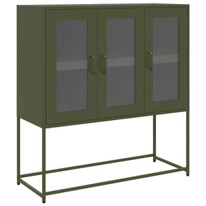 vidaXL Sideboard Olivgr&uuml;n 100,5x39x107 cm Kaltgewalzter Stahl