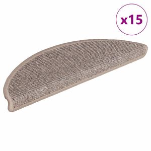 vidaXL Stufenmatten 15 Stk. 56x17x3 cm Dunkelbeige Halbrund