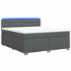 vidaXL Boxspringbett mit Matratze und LED Dunkelgrau 140 x 190 cm