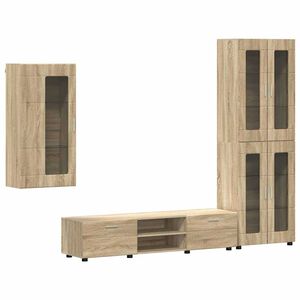 vidaXL TV-Schrankset mit Regal FLORIN 3 pcs Sonoma-Eiche Holzwerkstoff