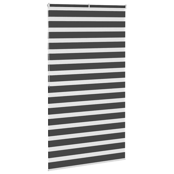 vidaXL Doppelrollo Schwarz 130x200 cm Stoffbreite 125,9 cm Polyester