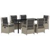 vidaXL Garten Essgruppe 7 stk. Hellgrau Poly-Rattan