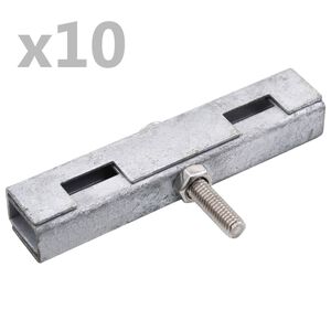 vidaXL U-Mattenverbinder 10 Sets Silbern