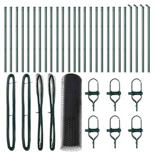 vidaXL Bodenmontierter Sechseckzaun 50 x 0,6 m PVC-beschichteter Stahl
