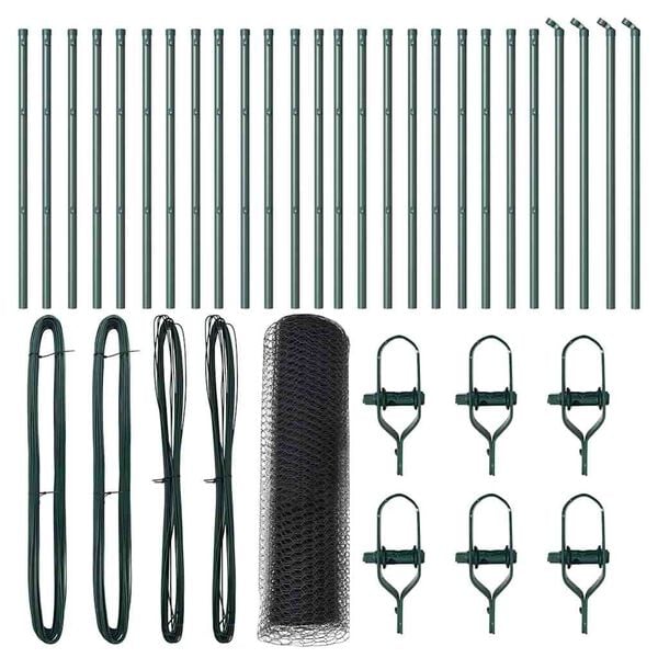 vidaXL Zaunpfosten Grau 50 x 0,6 m (25 mm Mesh) Stahl und PVC