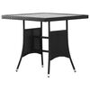 vidaXL Gartentisch Schwarz 80 x 80 x 74 cm Poly Rattan