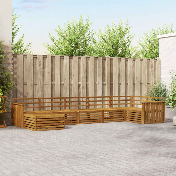 vidaXL Sofagarnituren 7 pcs Natur Massivholz Akazie