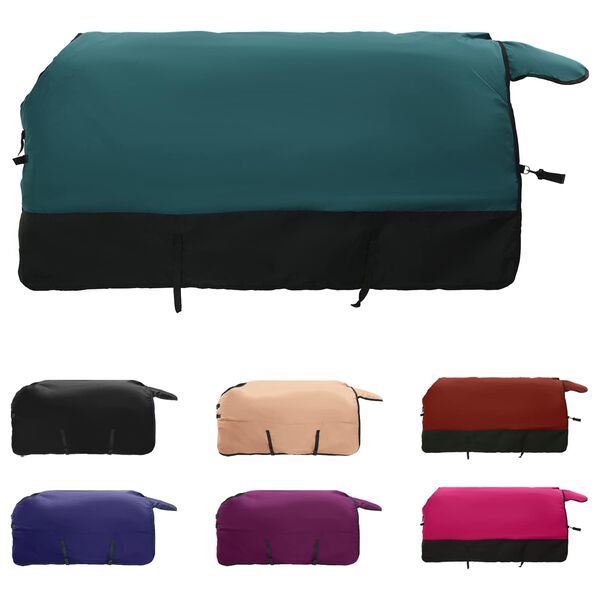 vidaXL Pferdedecke Dunkelgr&uuml;n und Schwarz 105 cm Polyester