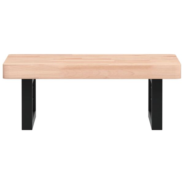 vidaXL Waschbeckenregal Wandmontage Stahl und Massivholz Buche