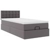 vidaXL Ottoman-Bett mit Matratze Grau 90x200 cm Kunstleder