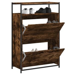 vidaXL Schuhschrank R&auml;uchereiche 75x34x112 cm Holzwerkstoff
