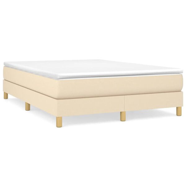 vidaXL Boxspringbettgestell Creme 140x190 cm Stoff