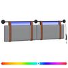 vidaXL H&auml;ngendes Kopfteil Mit LED Licht Hellgrau Antikes PU