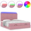 vidaXL Ottoman-Bett mit Matratzen & LEDs Rosa 180x200 cm Samt