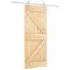 vidaXL Schiebet&uuml;r Nat&uuml;rlich und Wei&szlig; 80 x 210 cm Massives Kiefernholz
