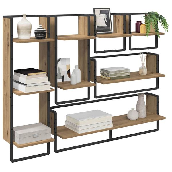vidaXL Wandregal-Set mit Regal 6 pcs Artisan-Eiche 100 x 25 x 30 cm