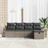 vidaXL Sofa Set mit Kissen mit Speicher Grau Poly-Rattan