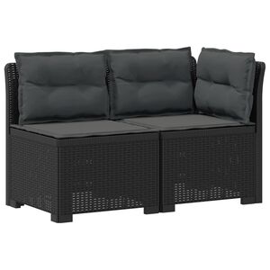 vidaXL 2-Sitzer Garten-Sofa mit Kissen Rattan-Look 2-Sitzer PP